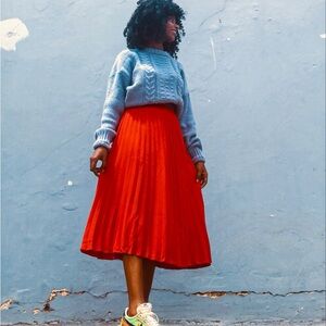 Topshop Vibrant Red A-Line Skirt